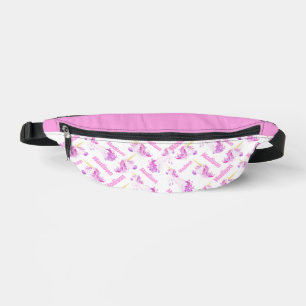 Unicorns pink purple personalized name fanny pack