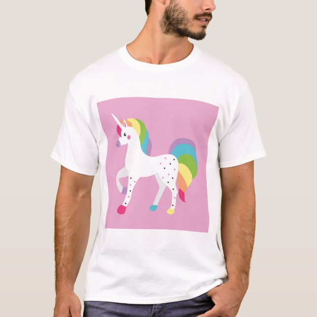 Unicorns Pink T-shirt awesome (Front)