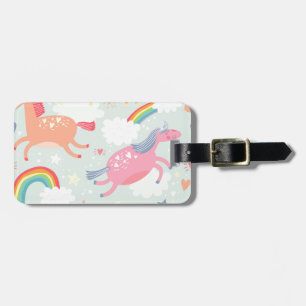 Unicorns & Rainbow Luggage Tag