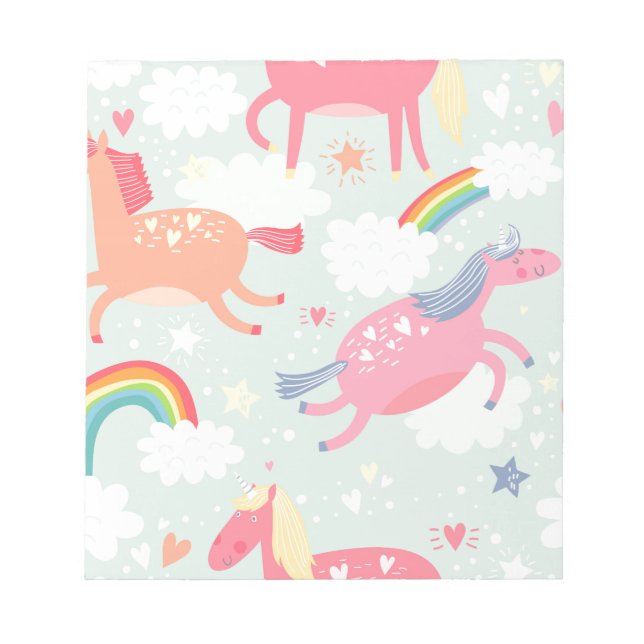 Unicorns & Rainbow Notepad (Front)