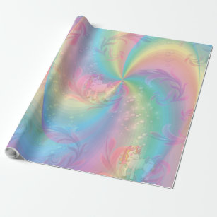 Unicorns, Rainbow spirals for cutie-pie girls. Wrapping Paper