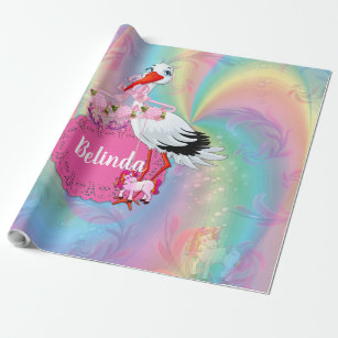 Unicorns, Rainbow spirals for cutie-pie girls. Wrapping Paper