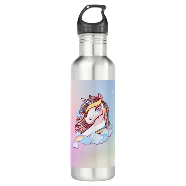 Unicorns & Rainbows 710 Ml Water Bottle (Front)