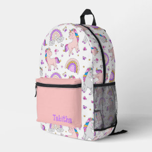 Unicorns, Rainbows and Butterflies Personalized  Printed Backpack
