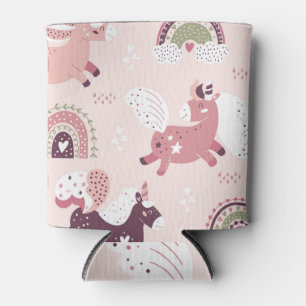 Unicorns Rainbows: Pastel Magic Background. Can Cooler