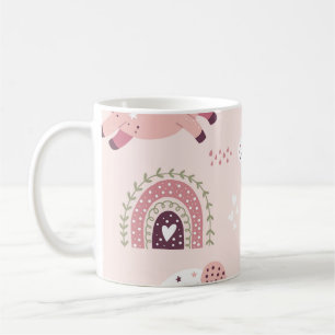 Unicorns Rainbows: Pastel Magic Background. Coffee Mug