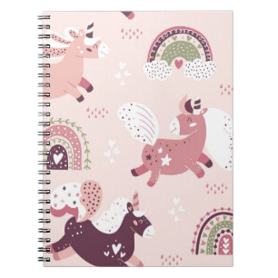 Unicorns Rainbows: Pastel Magic Background. Notebook