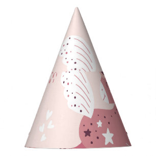Unicorns Rainbows: Pastel Magic Background. Party Hat