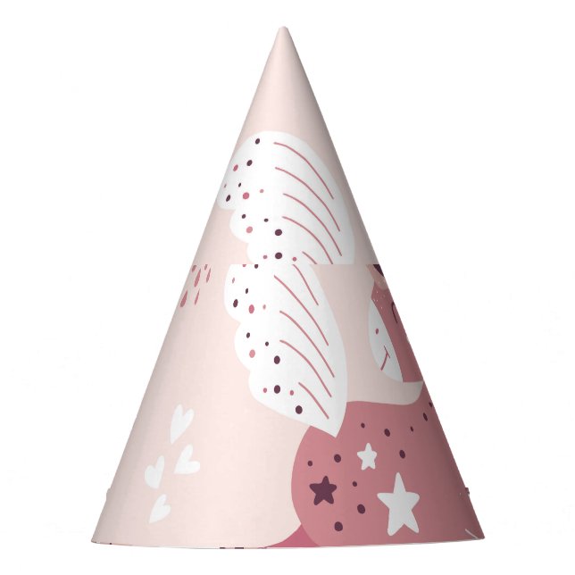 Unicorns Rainbows: Pastel Magic Background. Party Hat (Front)