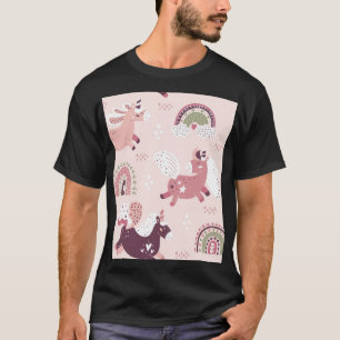 Unicorns Rainbows: Pastel Magic Background. T-Shirt