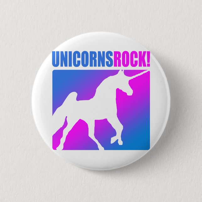Unicorns Rock! 2 Inch Round Button (Front)