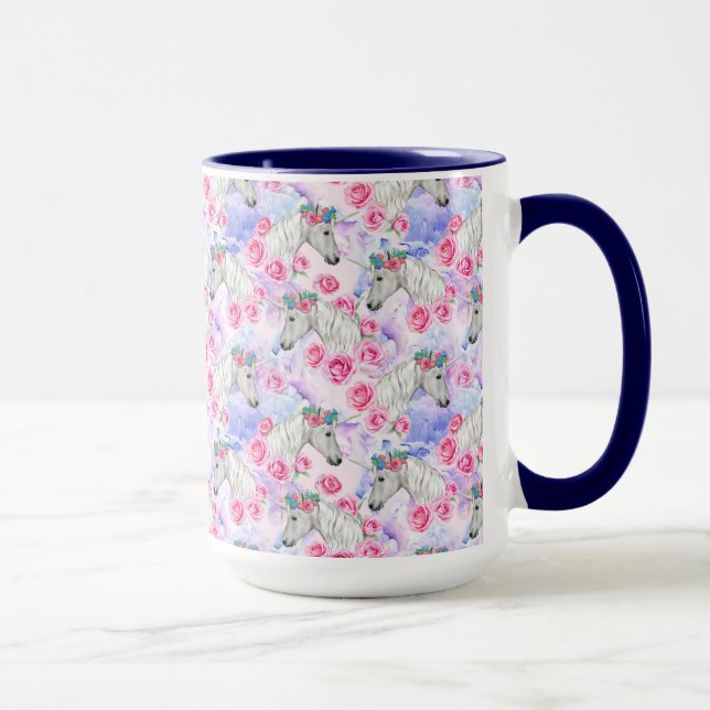 Unicorns & Roses Pattern Mug (Right)