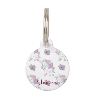 Unicorns Round Pet Tag