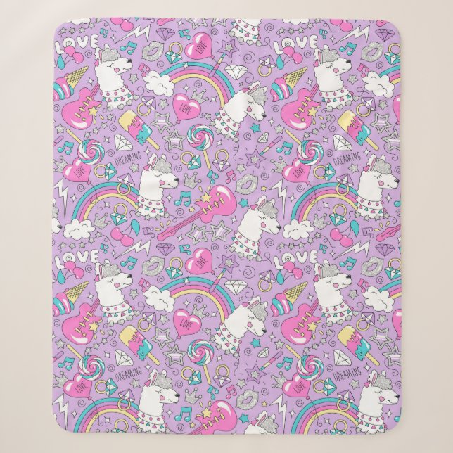 Unicorns Sherpa Blanket (Front)