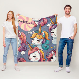Unicorns & Sprinkles Print  Fleece Blanket