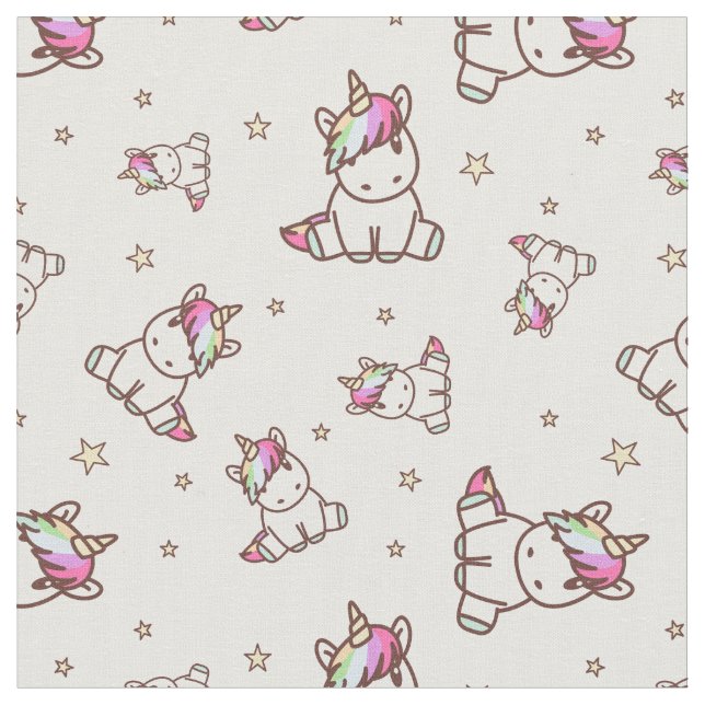 Unicorns & Stars Fabric (Close Up)