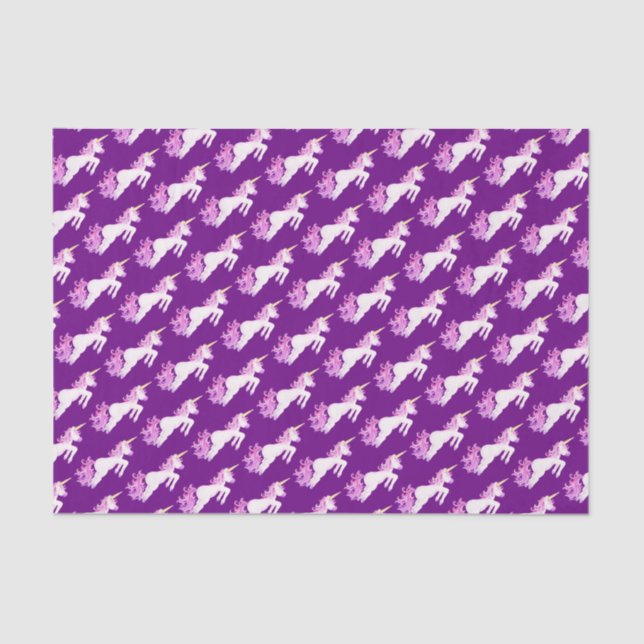 Unicorns watercolor art whimsy tissue paper (Front)
