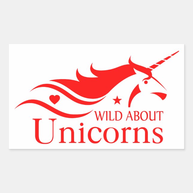 Unicorns, Wild About Unicorns, Unicorn Sticker (Front)