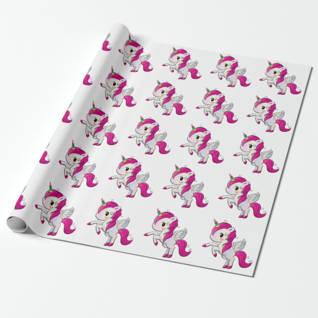 Unicorns Wrapping Paper (Unrolled)