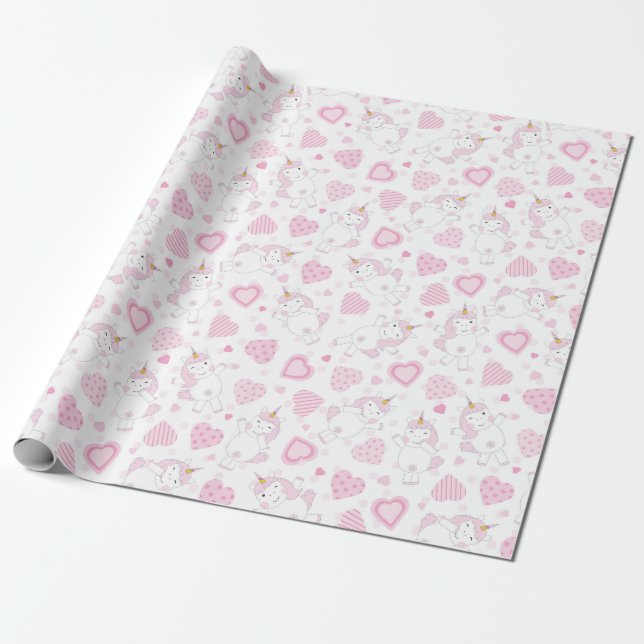 Unicorns Wrapping Paper (Unrolled)