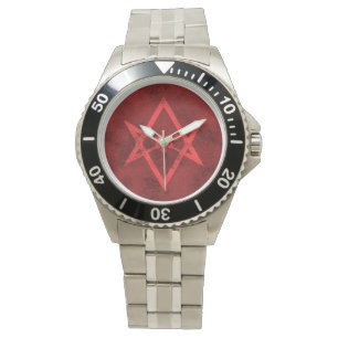 Unicursal Hexagram (Red Textured) Watch
