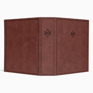 Unicursal Hexagram Thelemic Symbol on Red Leather Binder