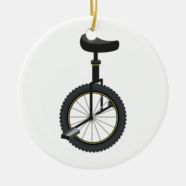 Unicycle Ceramic Ornament (Front)