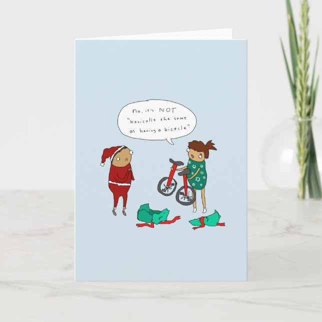 Unicycle Christmas | Funny Cycling Christmas Card (Front)