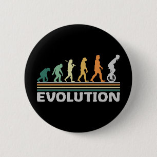 Unicycle Circus Artist Evolution Retro Funny 2 Inch Round Button