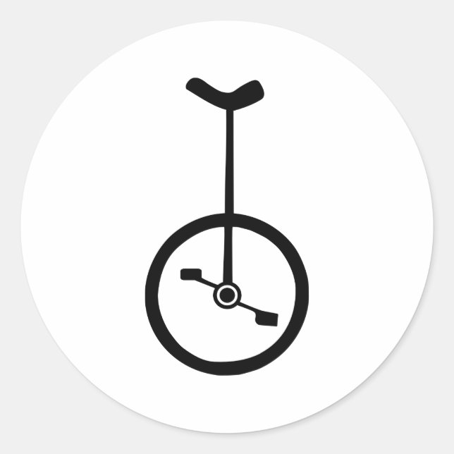 Unicycle Classic Round Sticker (Front)