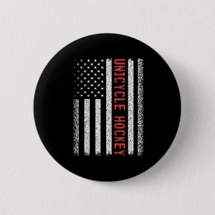 Unicycle Hockey American Flag 4th Of July Women Me 2 Inch Round Button