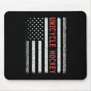 Unicycle Hockey American Flag 4th Of July Women Me Mouse Pad