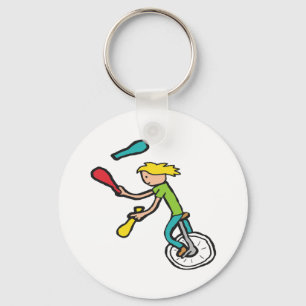 Unicycling Juggler Keychain