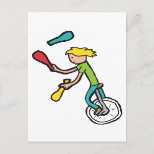 Unicycling Juggler Postcard