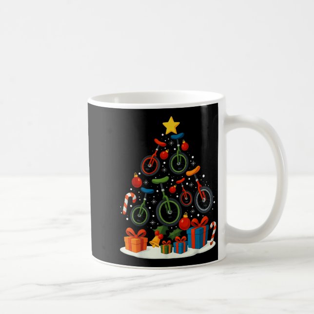 Unicycling Unicycle Christmas Tree Xmas  Coffee Mug (Right)