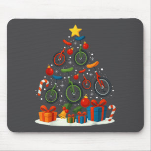 Unicycling Unicycle Christmas Tree Xmas  Mouse Pad