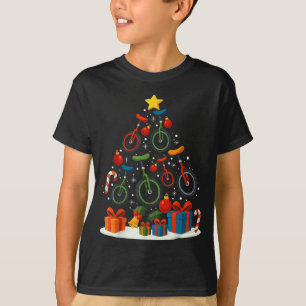 Unicycling Unicycle Christmas Tree Xmas  T-Shirt