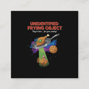  Unidentified Frying Object Funny Alien UFO Turkey Square Business Card