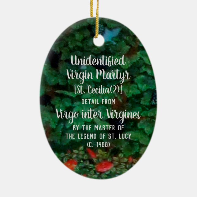 Unidentified Virgin Martyr [St. Cecilia(?)] Ceramic Ornament (Back)