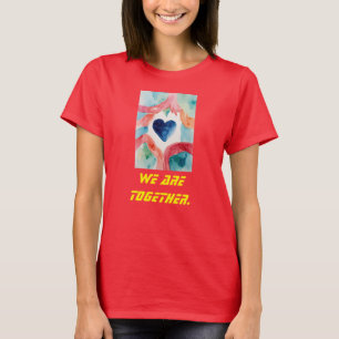 "Unified Love: Women's Deep Red Tee - 'We Are One'