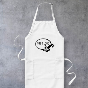 Uniforme en tablier blanc long personnalisé avec p