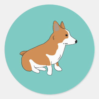 Unimpressed Corgi Classic Round Sticker