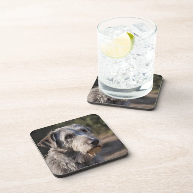 "Unimpressed Majesty: The Wolfhounds' Stoic Gaze" Coaster (Right Side)