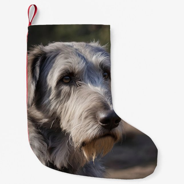 "Unimpressed Majesty: The Wolfhounds' Stoic Gaze" Small Christmas Stocking (Front)