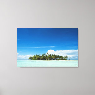 Uninhabited or desert tropical island canvas print