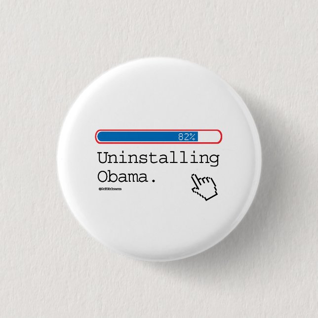 UNINSTALLING OBAMA 1 INCH ROUND BUTTON (Front)
