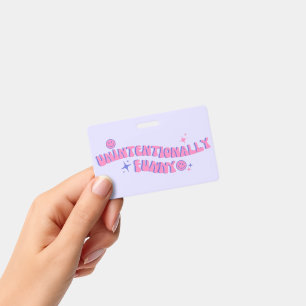 Unintentionally Funny Pink Retro Groovy Text Badge
