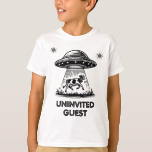  Uninvited Guest - Vintage UFO Cow Abduction  T-Shirt
