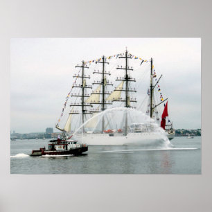 Union and fire boat poster