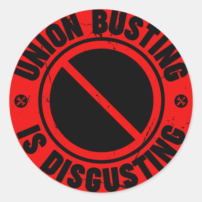 Union Busting est répugnant Sticker Classic Round (Devant)